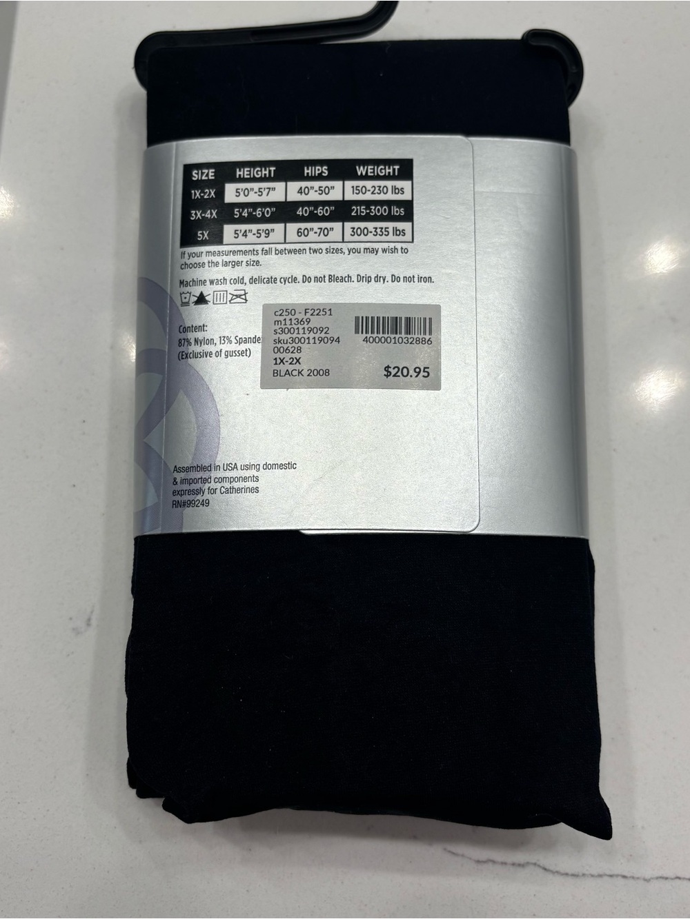 Catherines Black Super Opaque Tights NWT - Picture 2 of 3